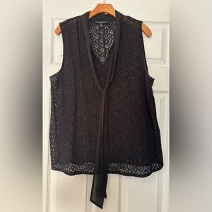 Banana Republic Black Lace V-Neck Blouse